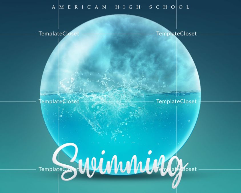 Swimming Texas High School Sports Photoshop Template