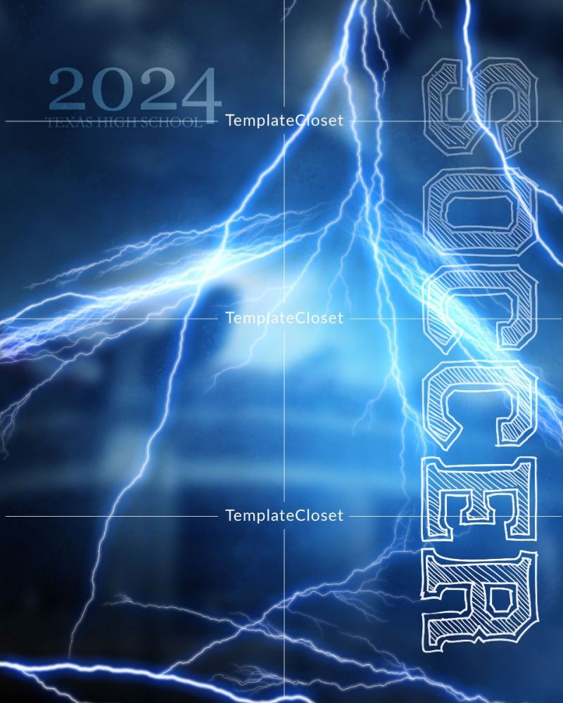 Soccer Blue Effect Layered Photography Template