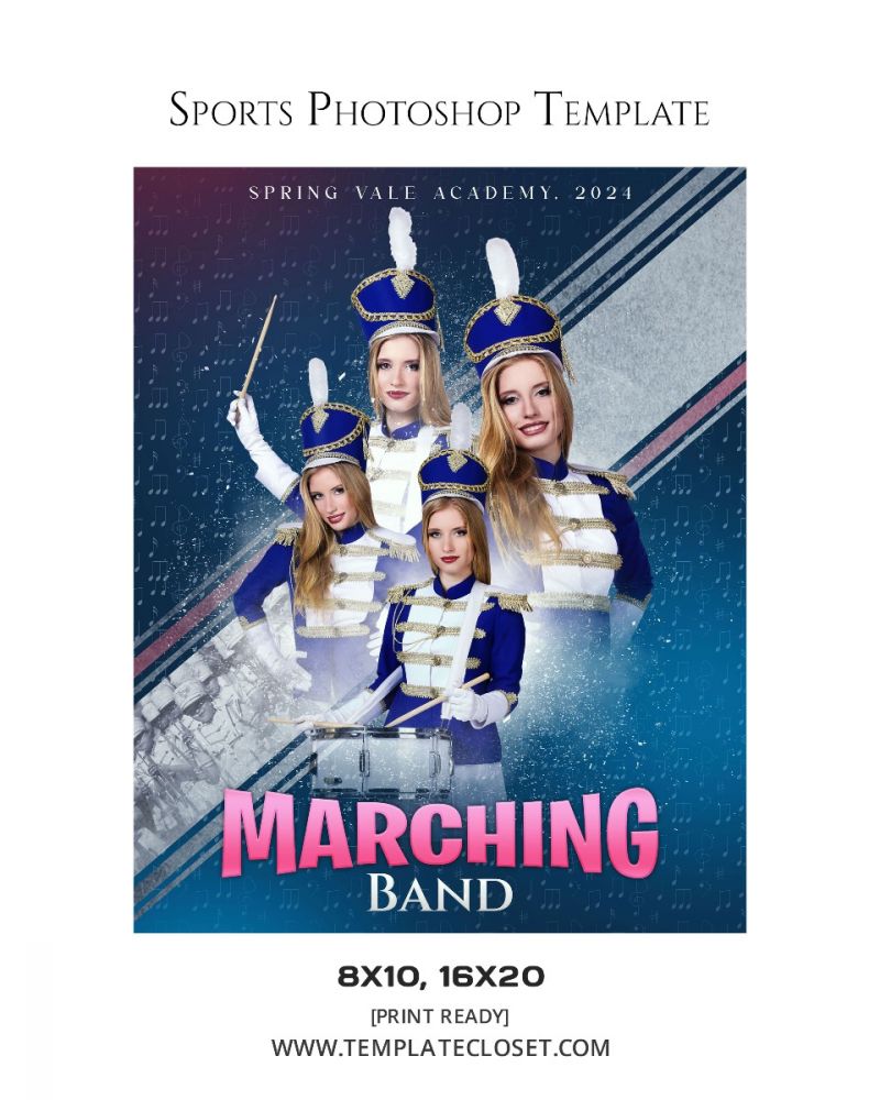 Marching Band Team Customized Photoshop Template