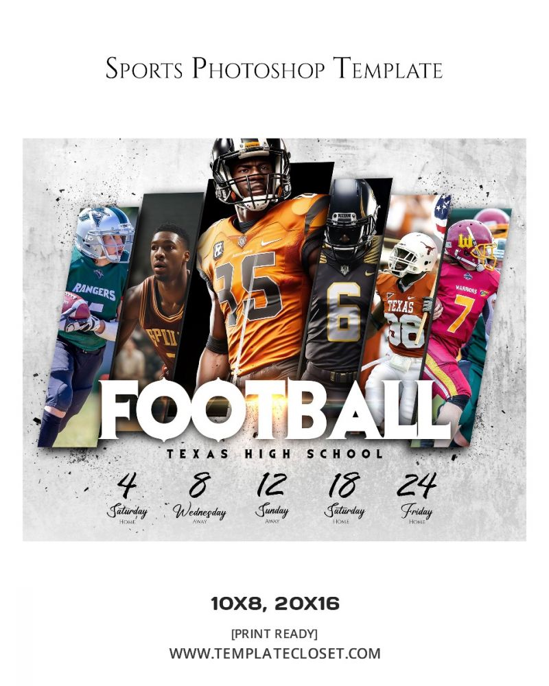 FootballNoOnehasEverDrownedInSweatPhotographyTemplate@templatecloset.com