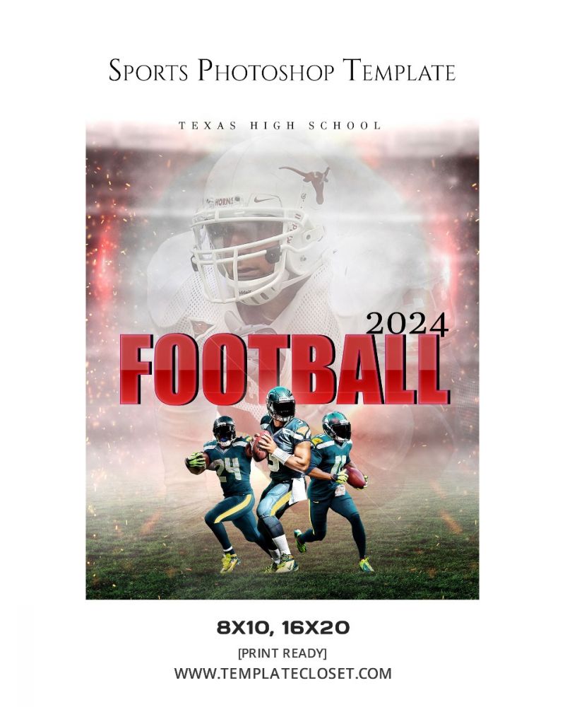 FootballNoOnehasEverDrownedInSweatPhotographyTemplate@templatecloset.com