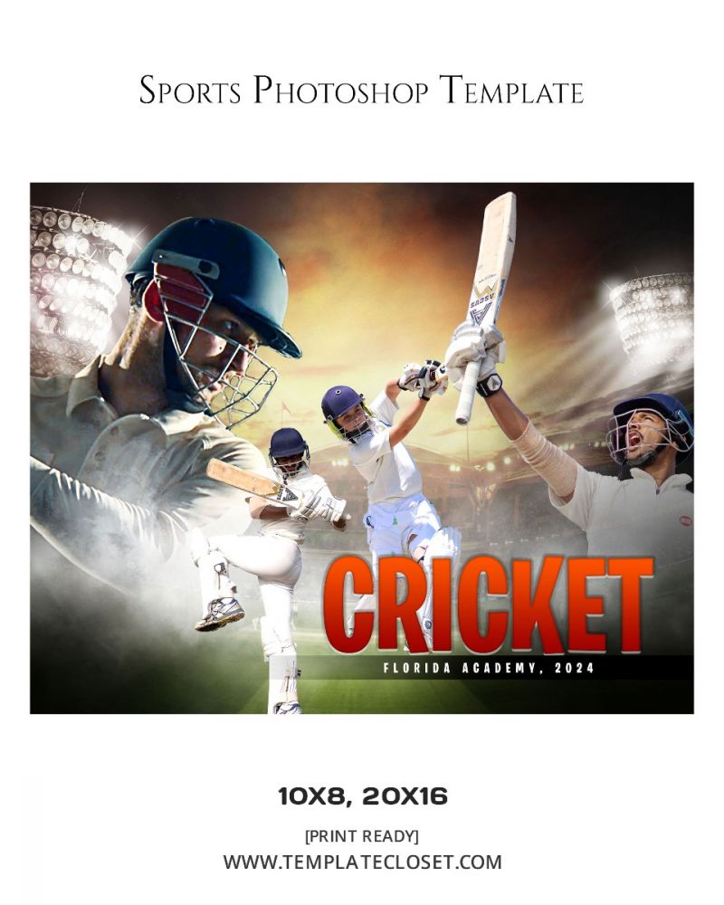 Cricket Print Ready Sports Photoshop Template