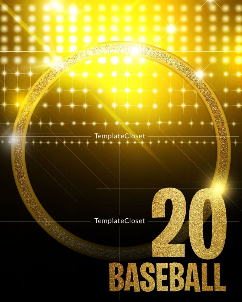 Baseball Light Effect In Background Photography Template