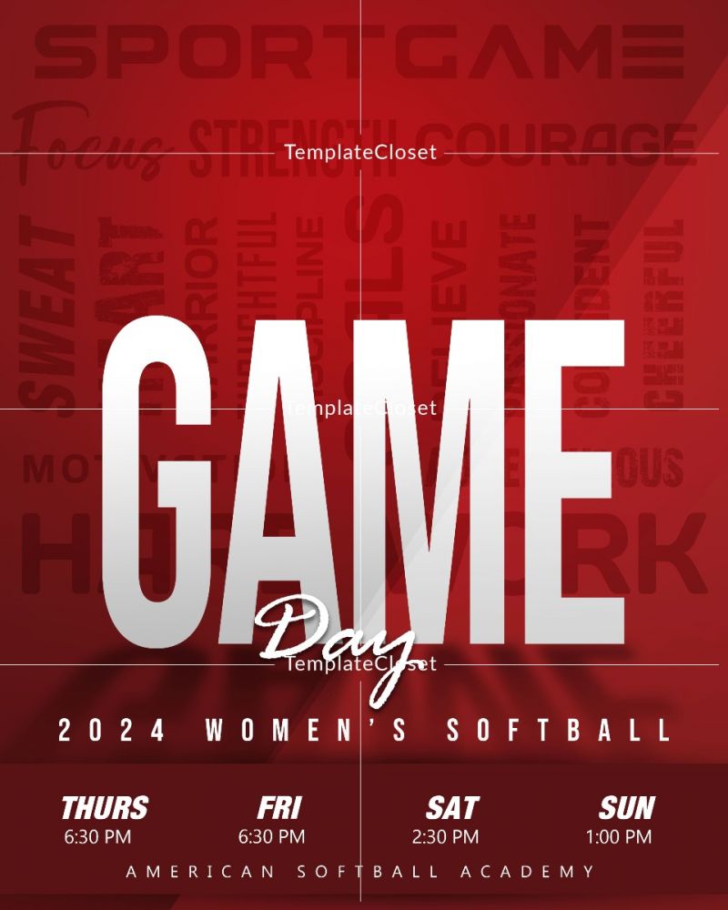 Softball Women Team Of 2024 Photography Template