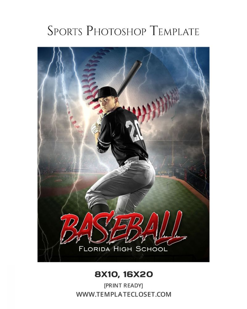 Baseball Cinematic Effect Sports Photography Template