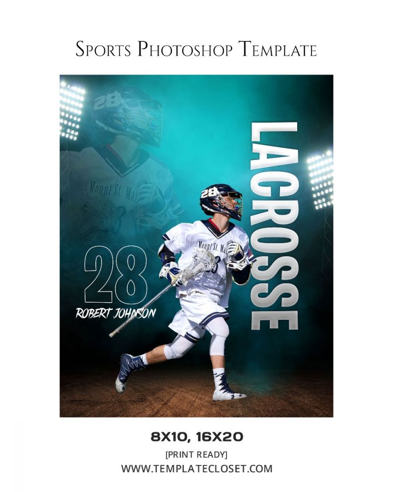 Lacrosse Memory Mate Light Effect Sports Poster