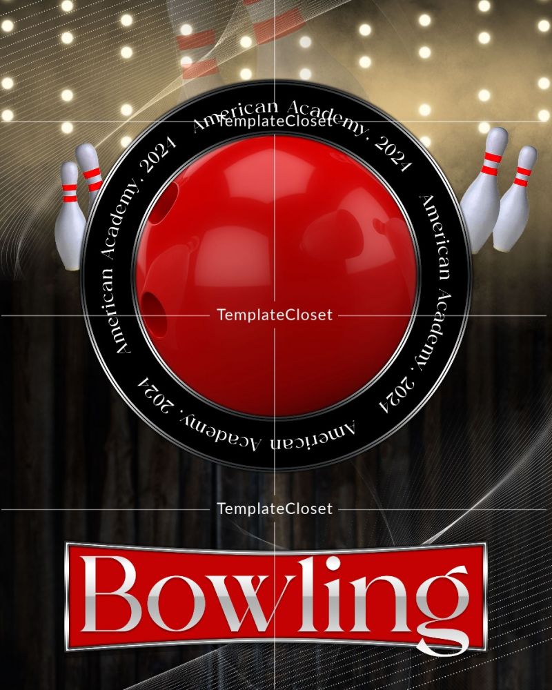Bowling Light Effect Sports Photoshop Layered Template