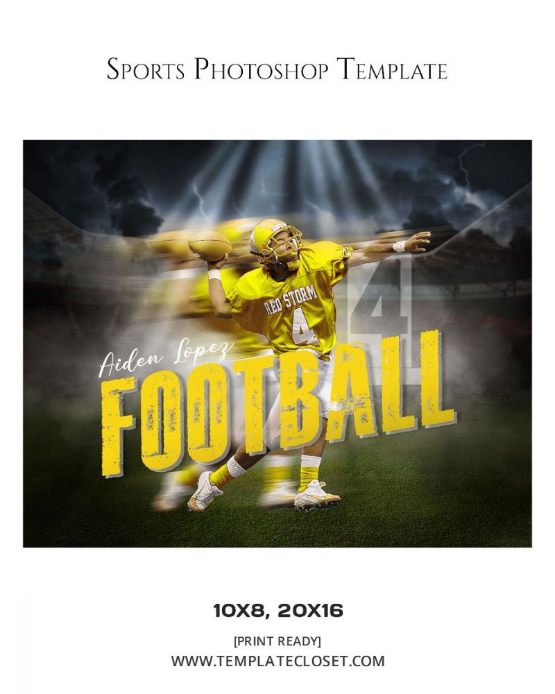 FootballNoOnehasEverDrownedInSweatPhotographyTemplate@templatecloset.com