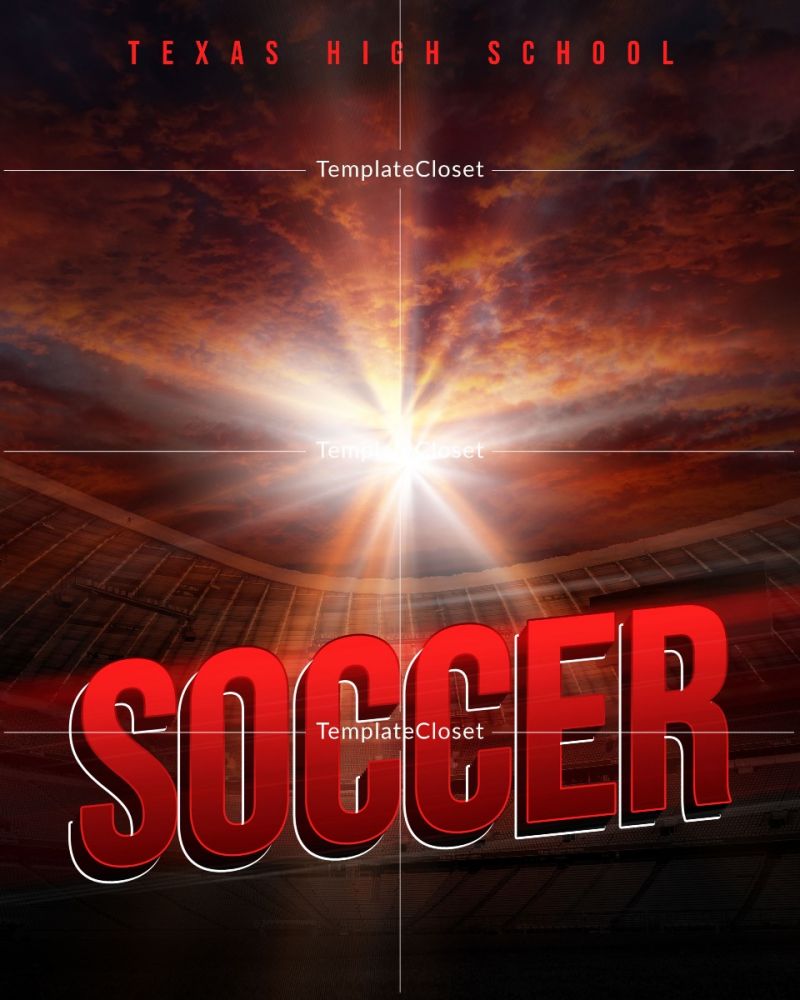 Soccer Lion Move Sports Photoshop Template