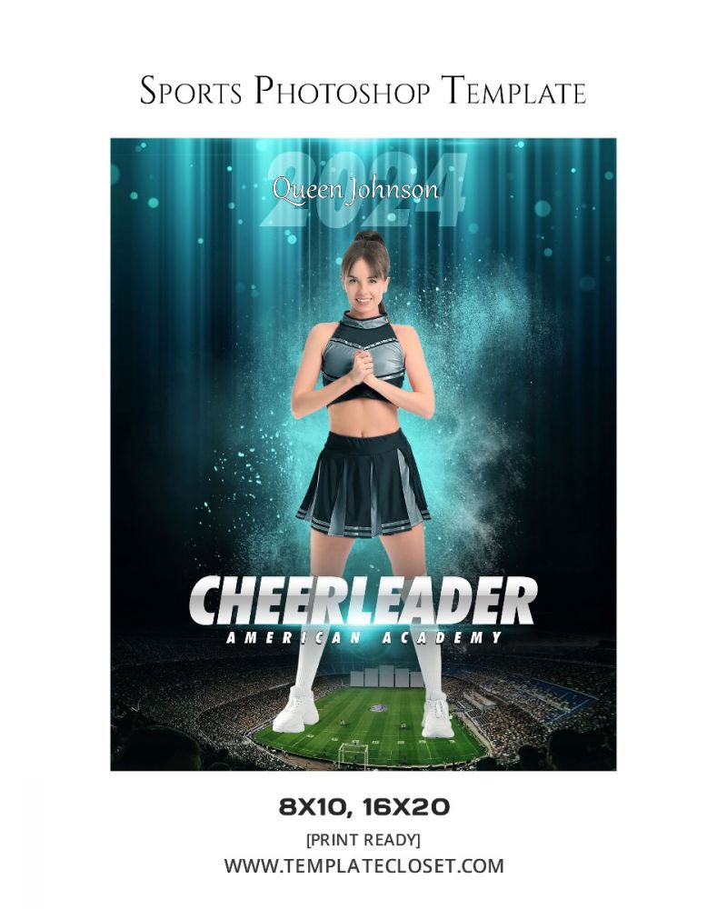 Cheerleader Cyber Textured Template