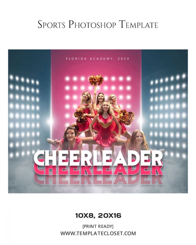 Cheerleader Cyber Textured Template