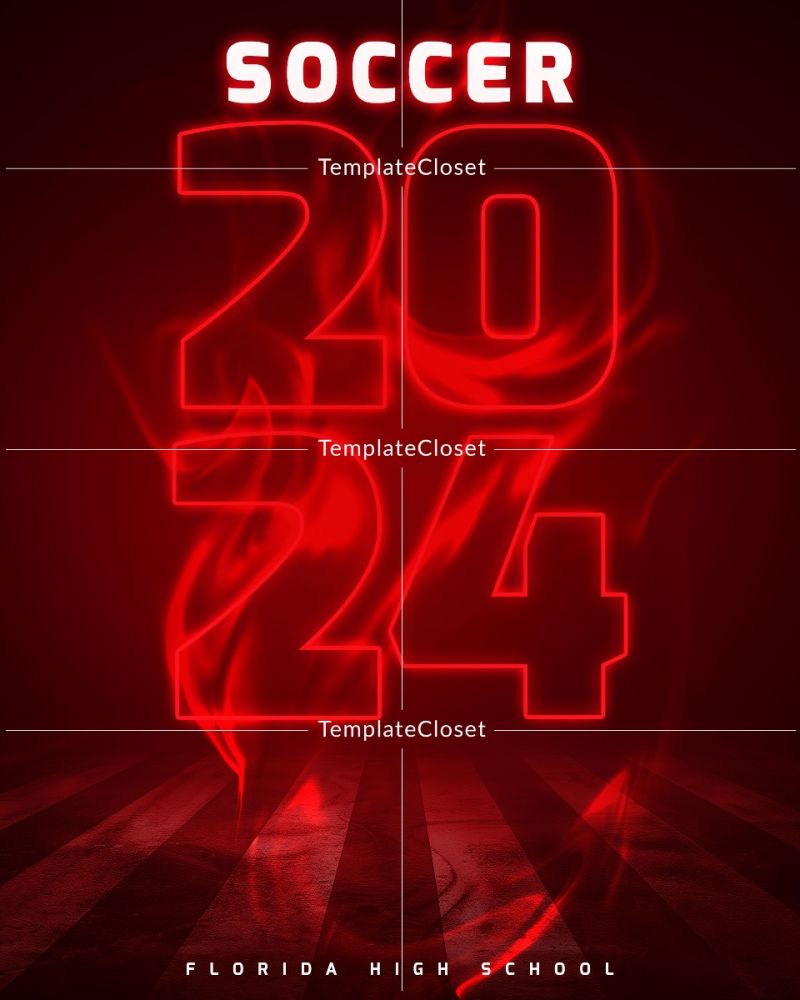 Soccer Team Red Effect Print Ready Sports Template
