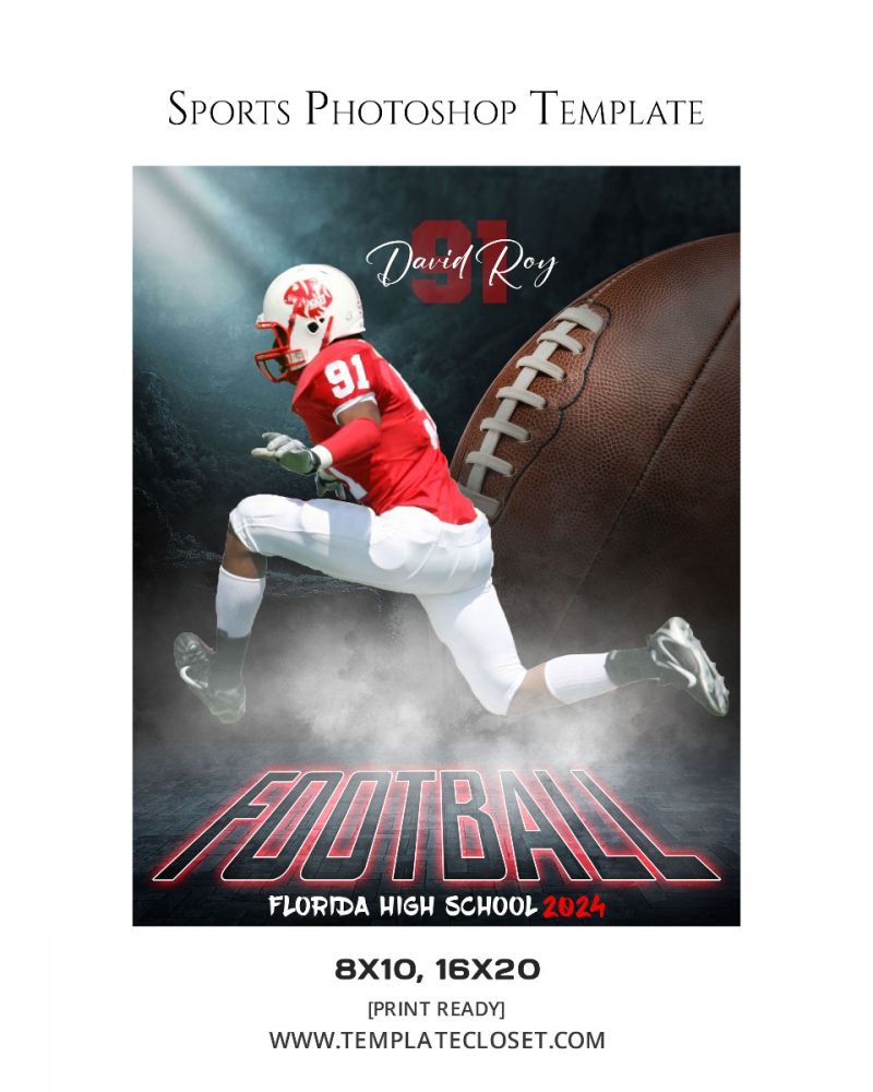 FootballNoOnehasEverDrownedInSweatPhotographyTemplate@templatecloset.com