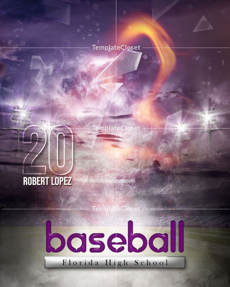 Baseball Glass Effect Photography Template