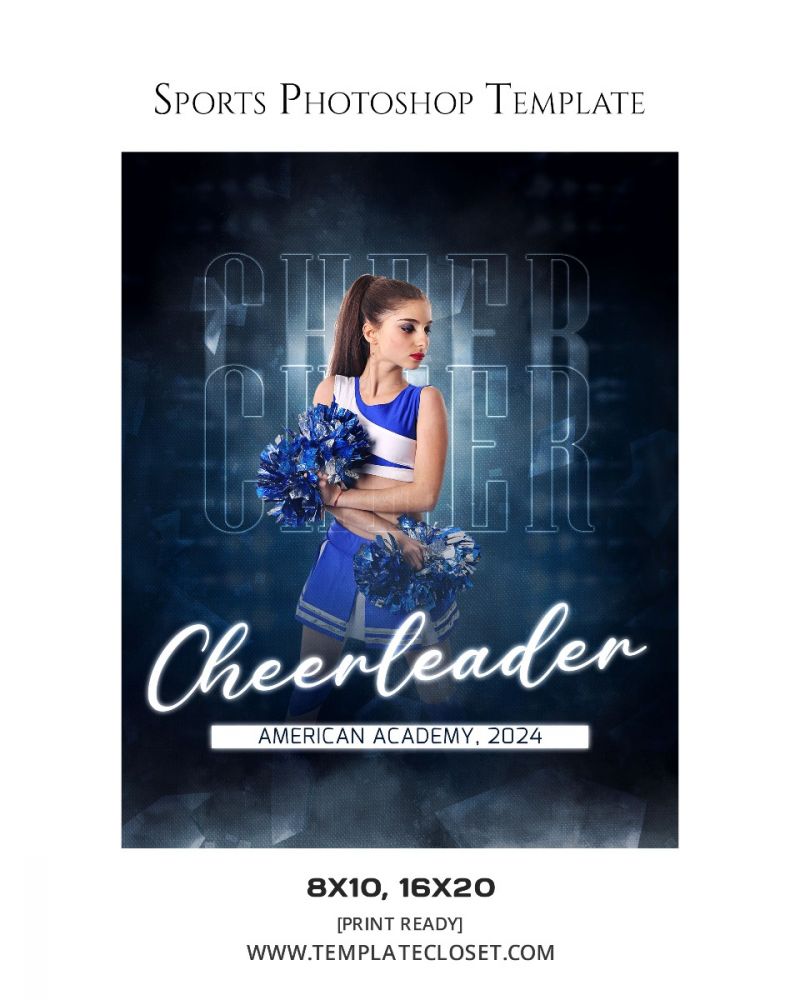 Cheerleader Cyber Textured Template