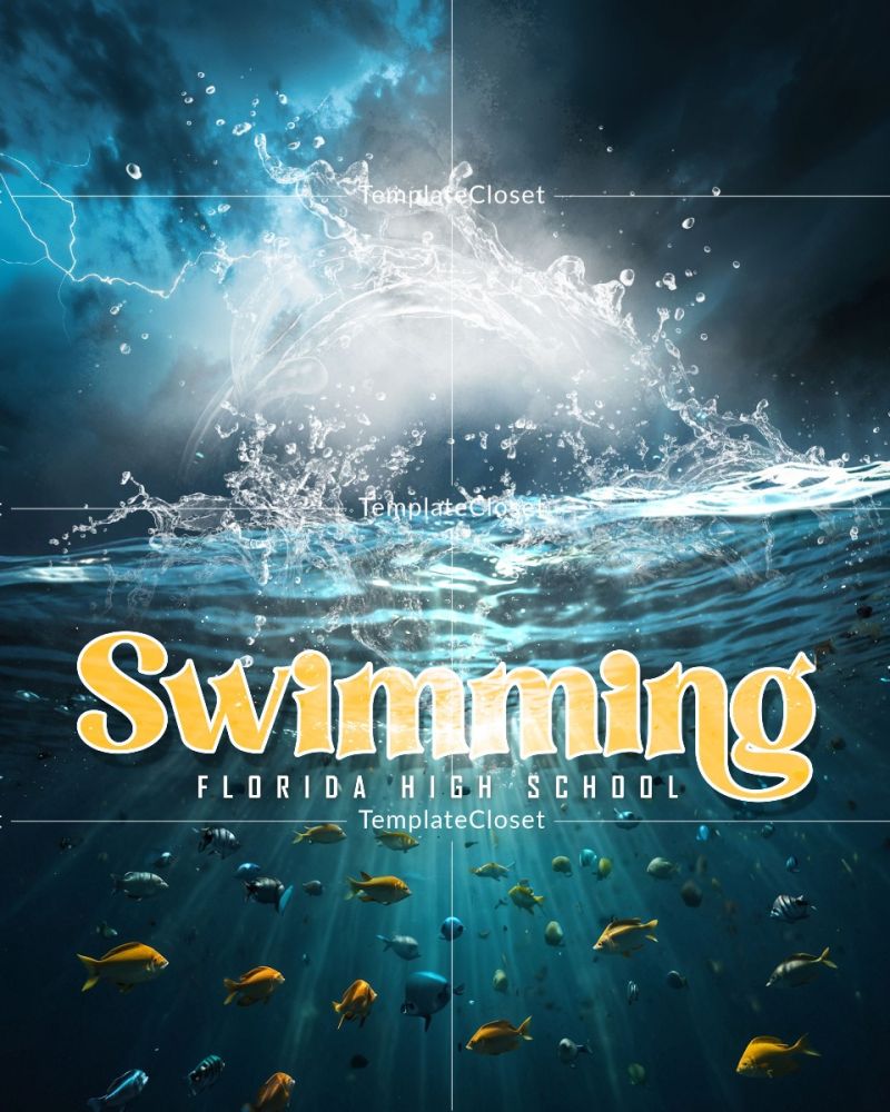 Swimming Texas High School Sports Photoshop Template