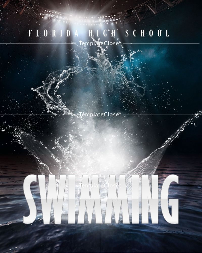 Swimming Texas High School Sports Photoshop Template