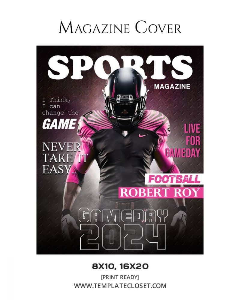 FootballSportsMagazineCoverPhotography@templatecloset.com