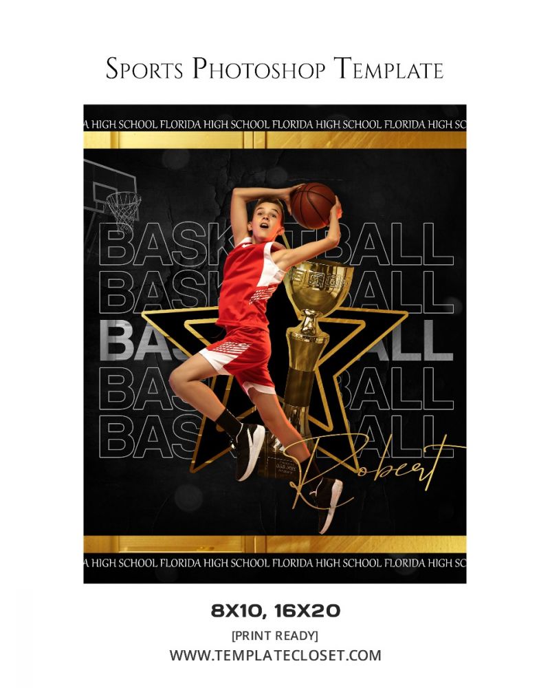 Basketball Best Background Effect Photoshop Template
