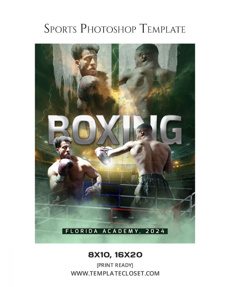 Boxing Enliven Effect Sports Photoshop Photography Template