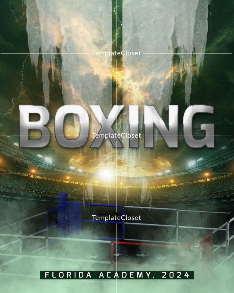 Boxing Customized Sports Photoshop Layered Template