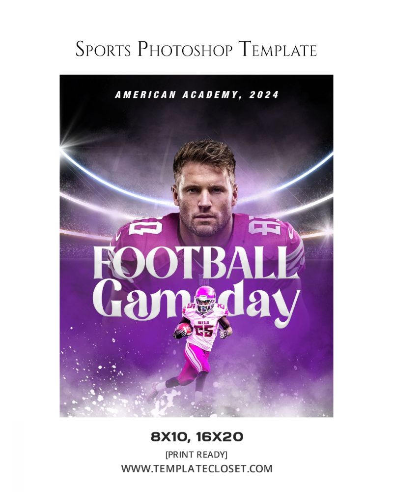 FootballNoOnehasEverDrownedInSweatPhotographyTemplate@templatecloset.com