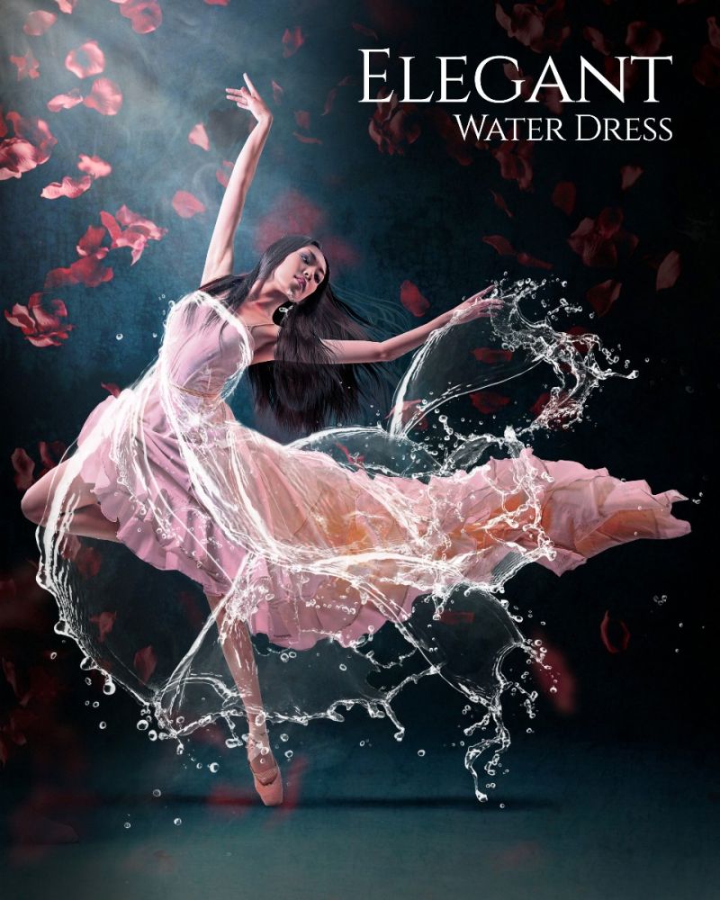 Brush effect - Elegant water dress