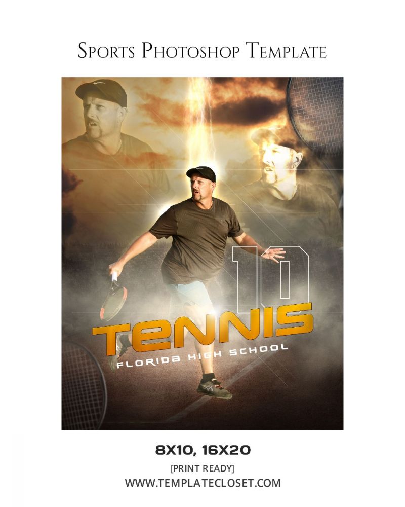 Tennis Memory Mate Print Ready Photoshop Layered Template