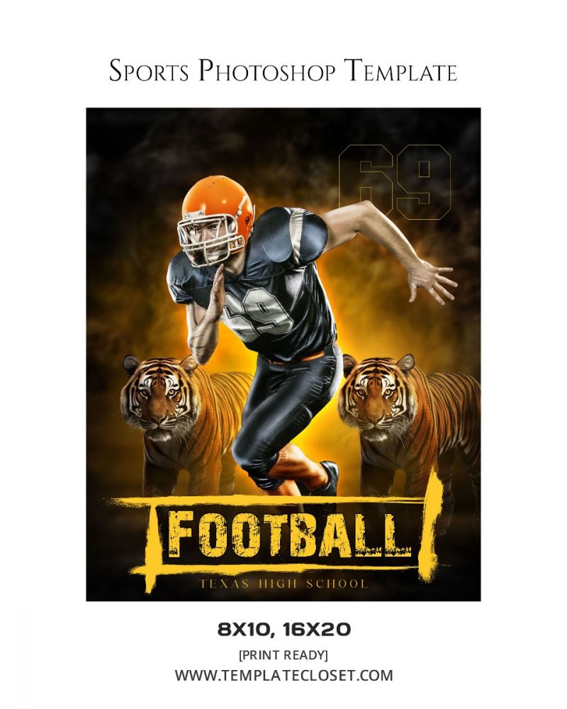 FootballNoOnehasEverDrownedInSweatPhotographyTemplate@templatecloset.com