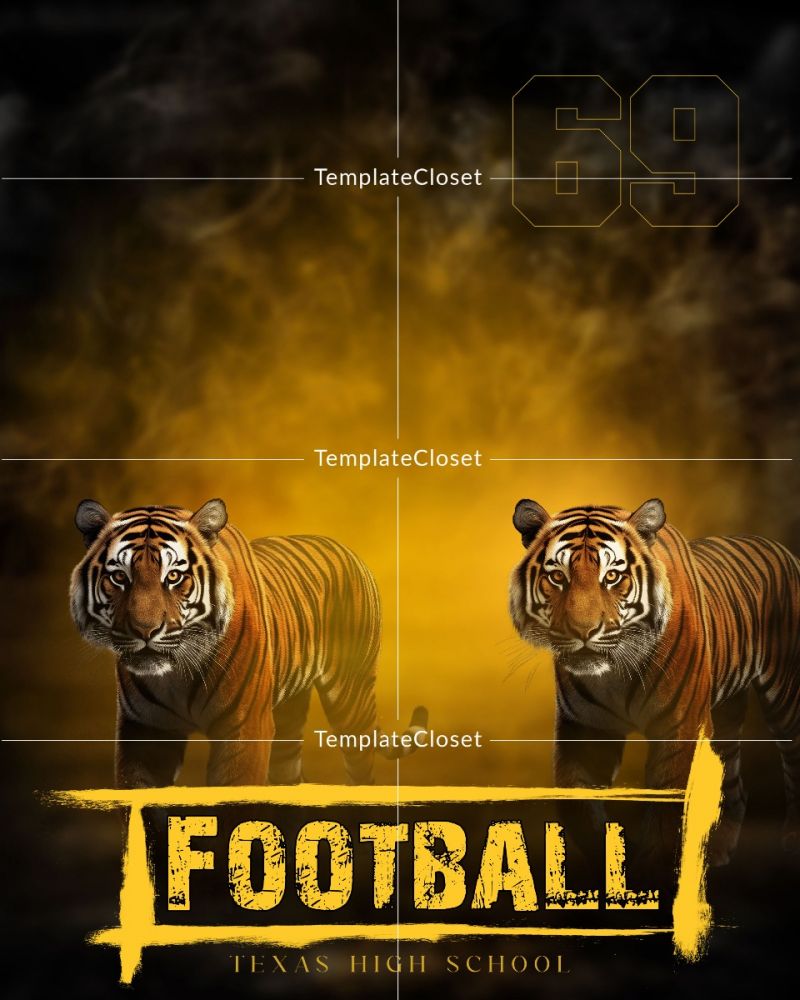 Yellow Fever Football Photoshop Template