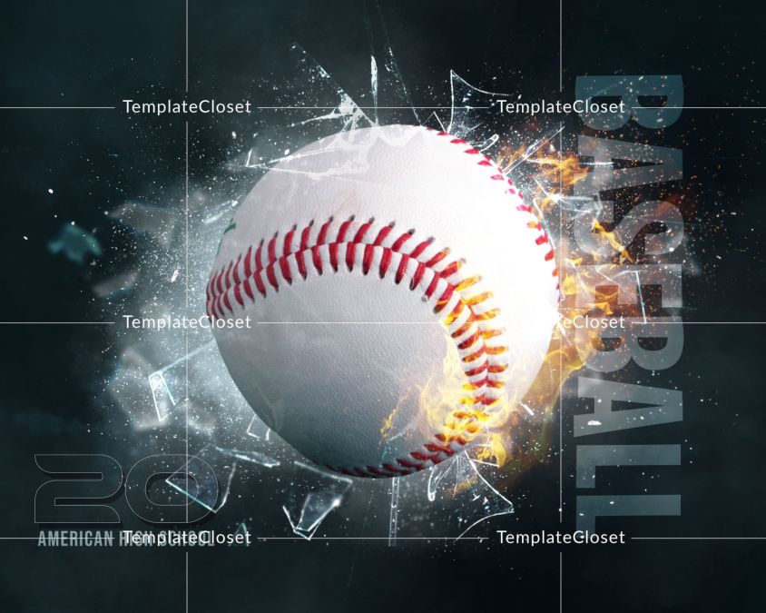 Baseball Glass Effect Sports Photography Template