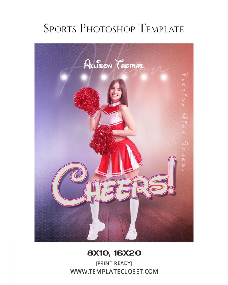 Cheerleader Cyber Textured Template