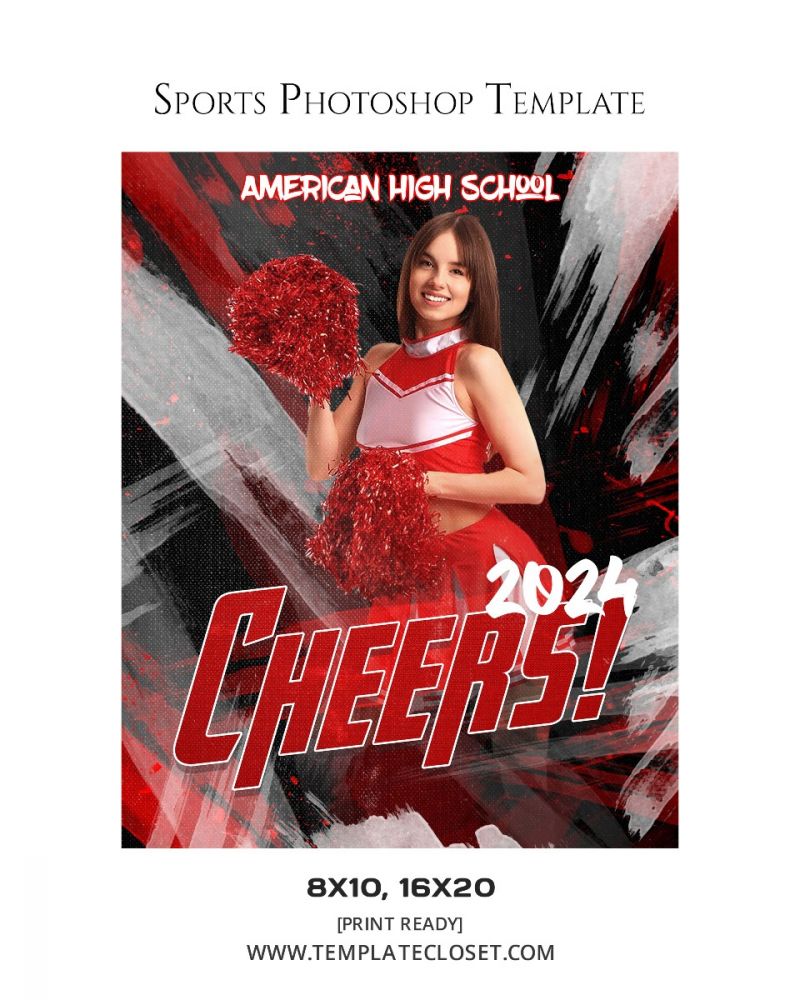 Cheerleader Cyber Textured Template