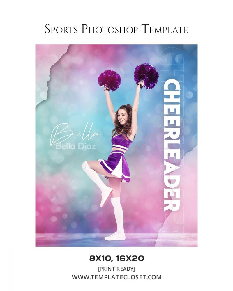 Cheerleader Cyber Textured Template