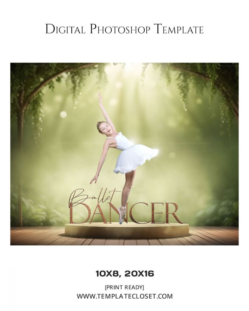 Ballet Dancer Customized Digital Photoshop Layered Template