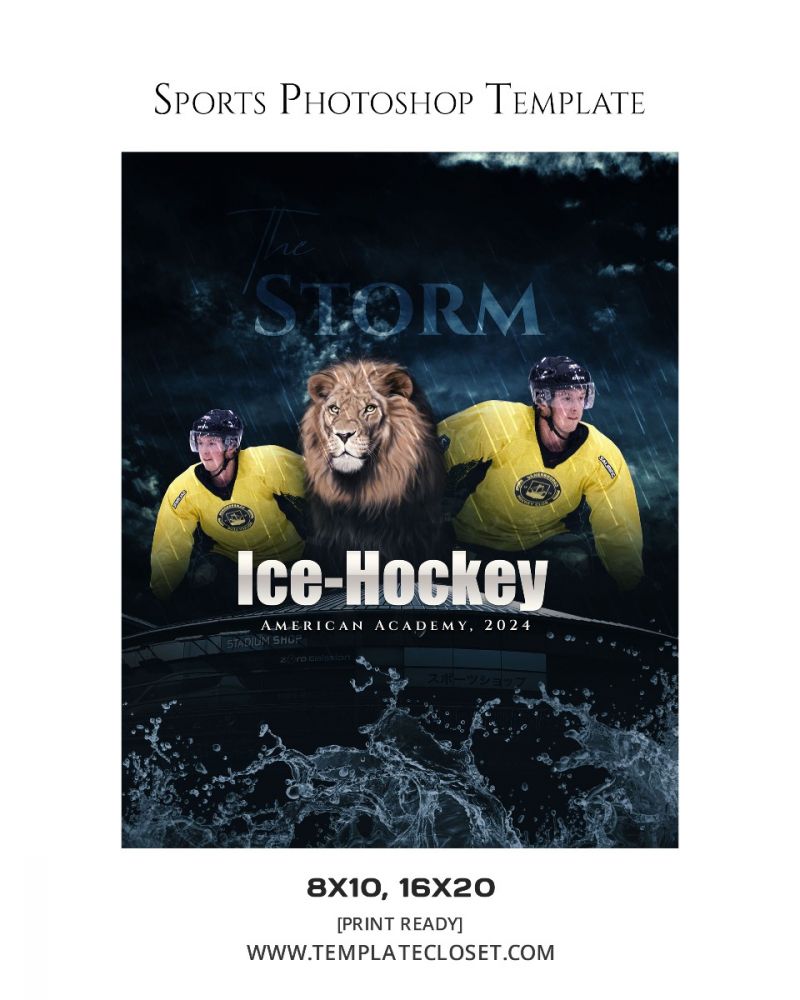 Ice Hockey Loins Customized Layered Template