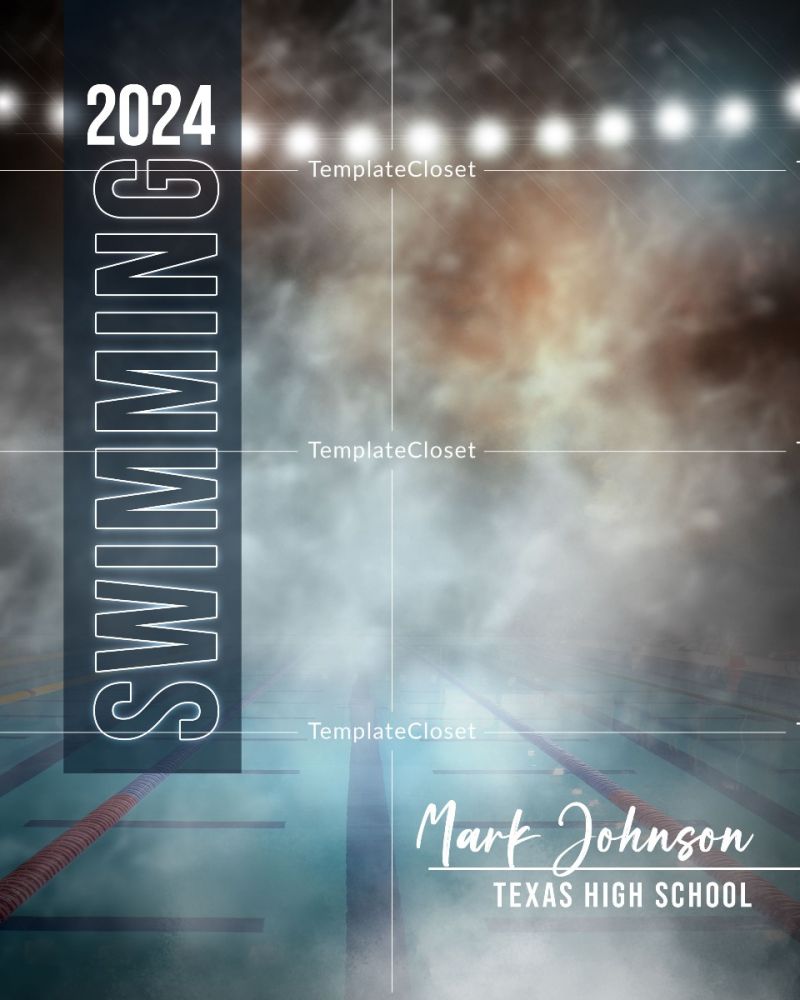 Swimming Texas High School Sports Photoshop Template