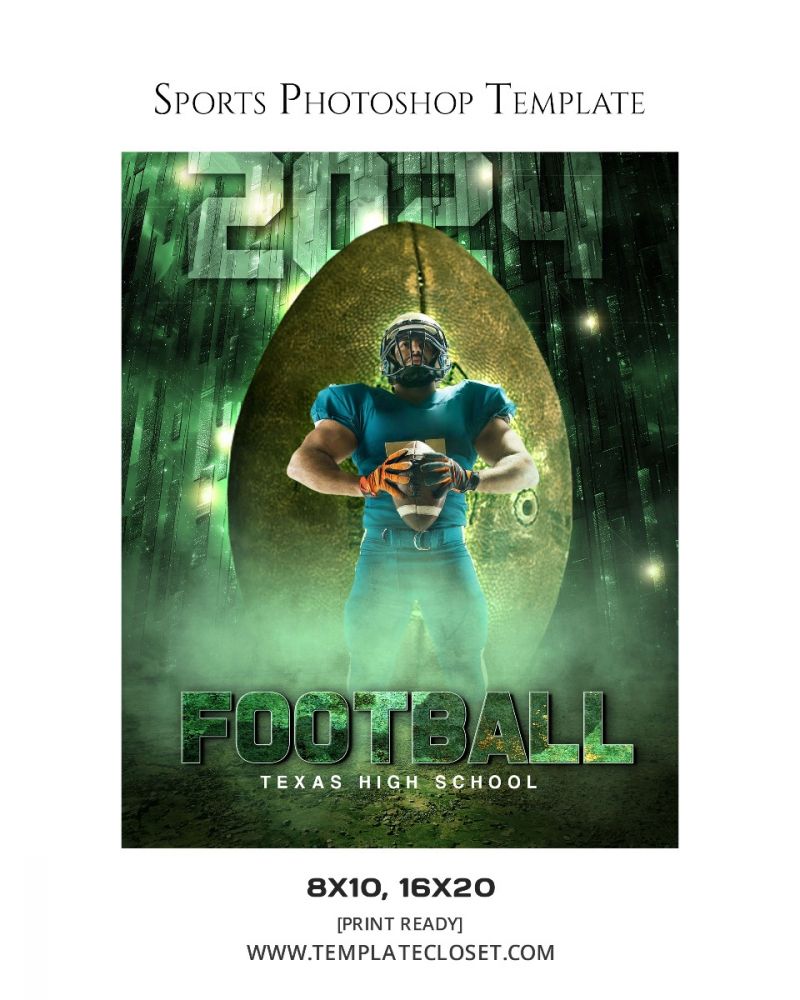 FootballNoOnehasEverDrownedInSweatPhotographyTemplate@templatecloset.com