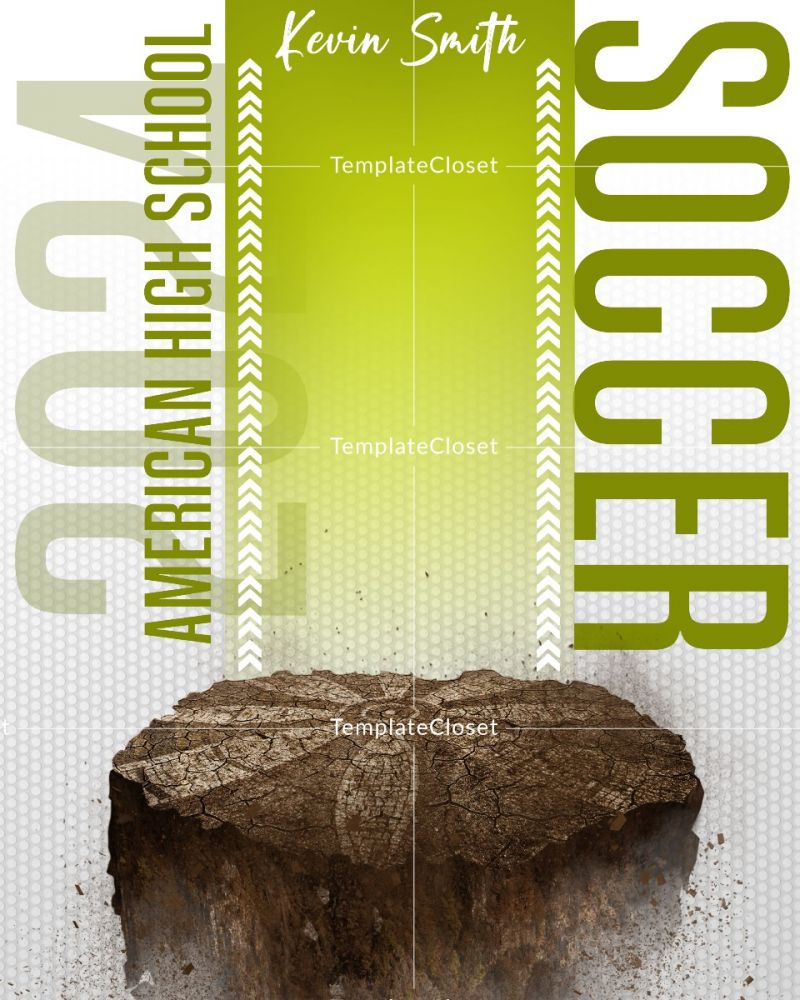 Soccer 3D Effect Print Ready Photoshop Template_