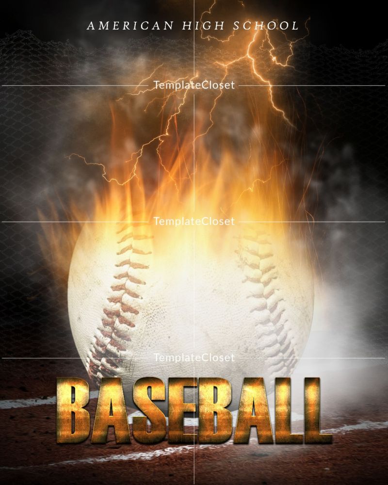 Baseball 3D Effect Photoshop Template
