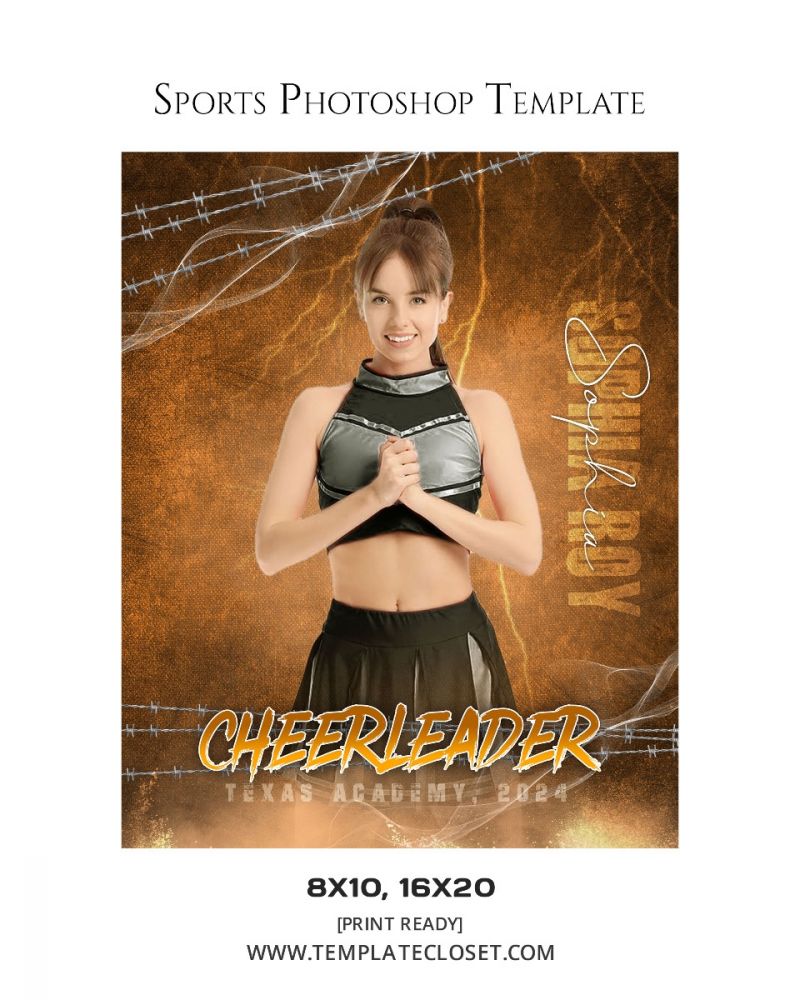 Cheerleader Cyber Textured Template