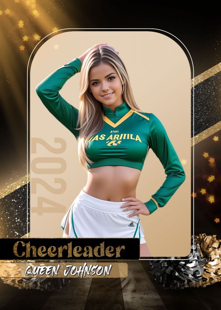 Cheerleader Cyber Textured Template