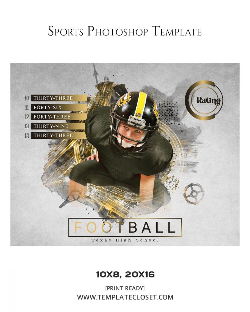 FootballNoOnehasEverDrownedInSweatPhotographyTemplate@templatecloset.com