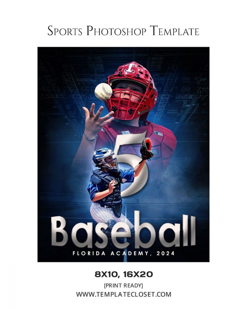 Baseball 3D Effect Customized Sports Template