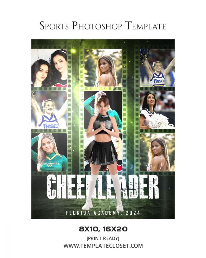 Cheerleader Cyber Textured Template