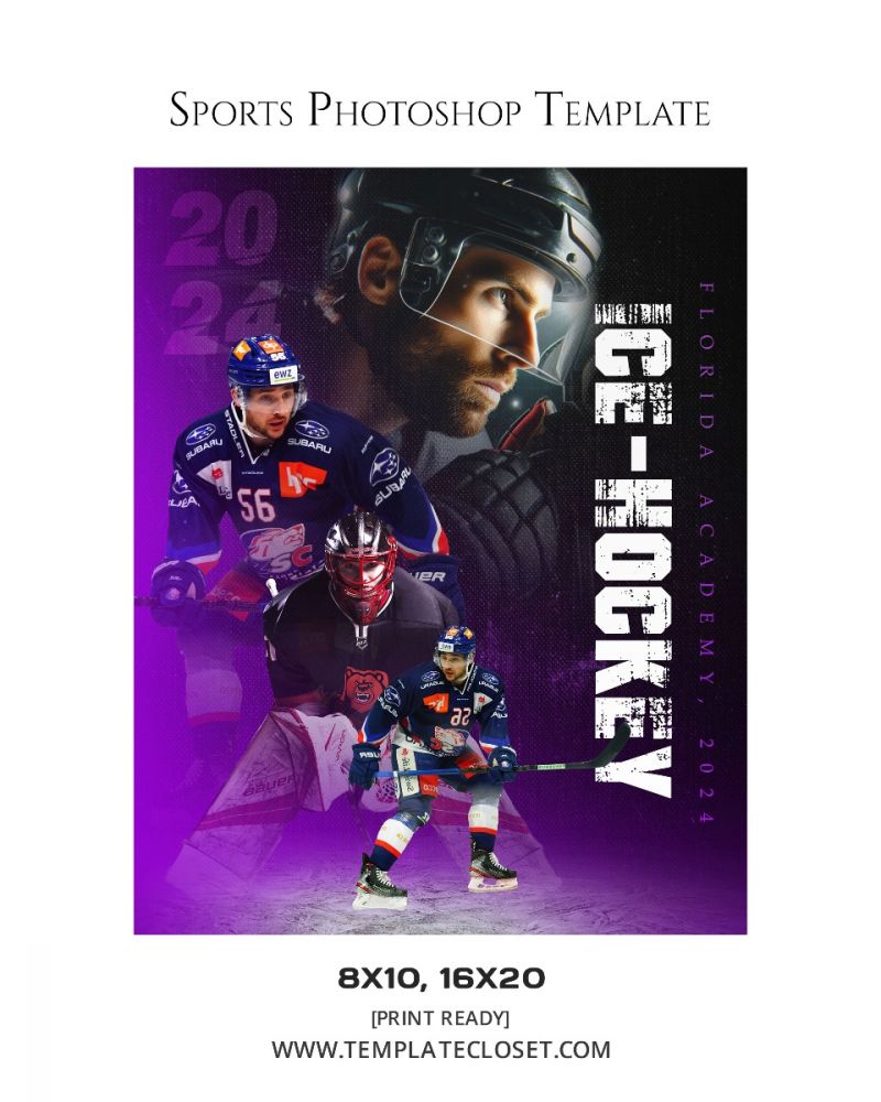 Ice Hockey Memory Mate Multi Layered Sports Photography Template