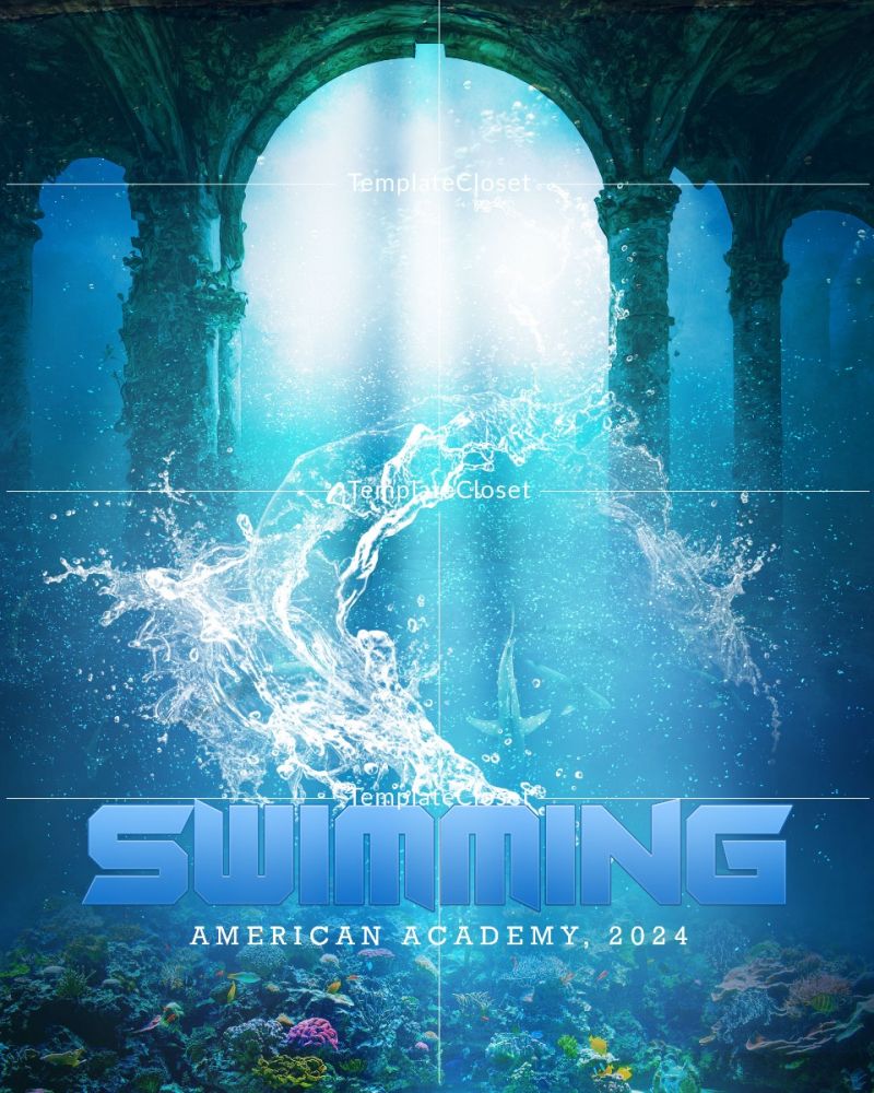 Swimming Texas High School Sports Photoshop Template