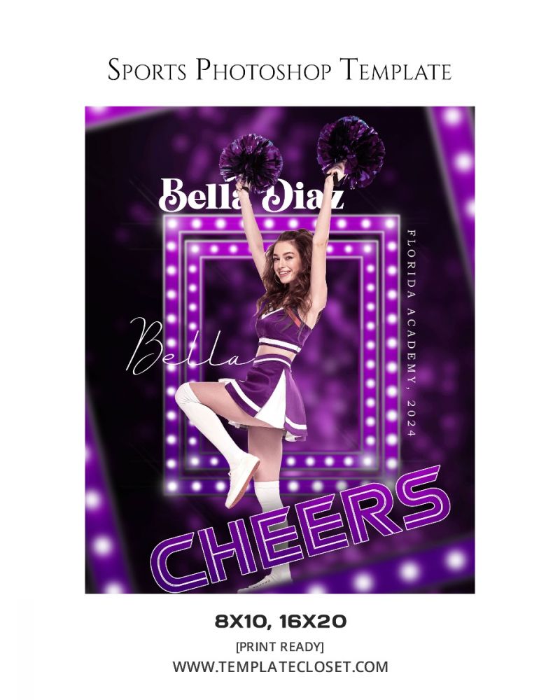 Bella Diaz - Cheerleader Signature Effect Photoshop Template