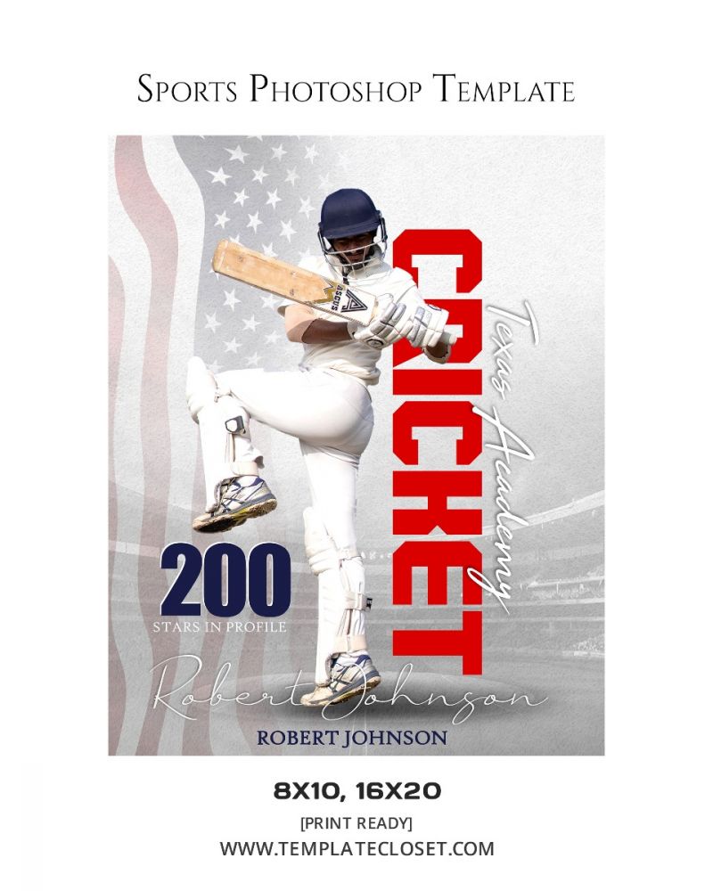 Cricket Green Effect Sports Print Ready Template