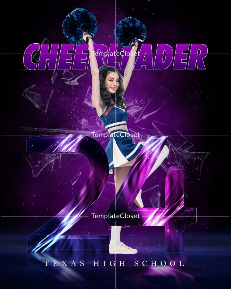 Cheerleader Cyber Textured Template